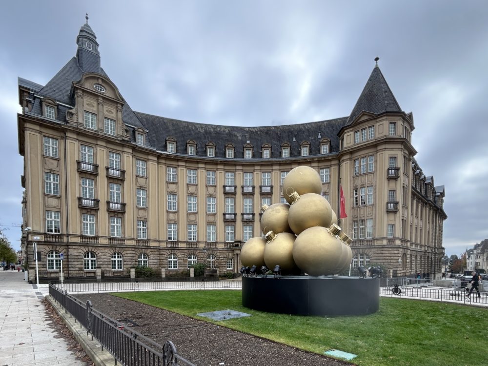 A Festive and Cheerful Atmosphere at the Spuerkeess Building in Luxembourg