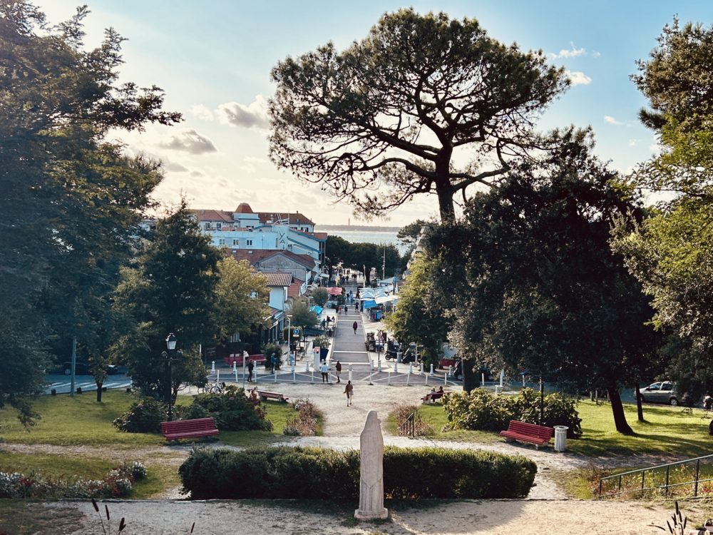 A Glimpse of the Sea: The View from Église Notre Dame des Passes in Arcachon, France