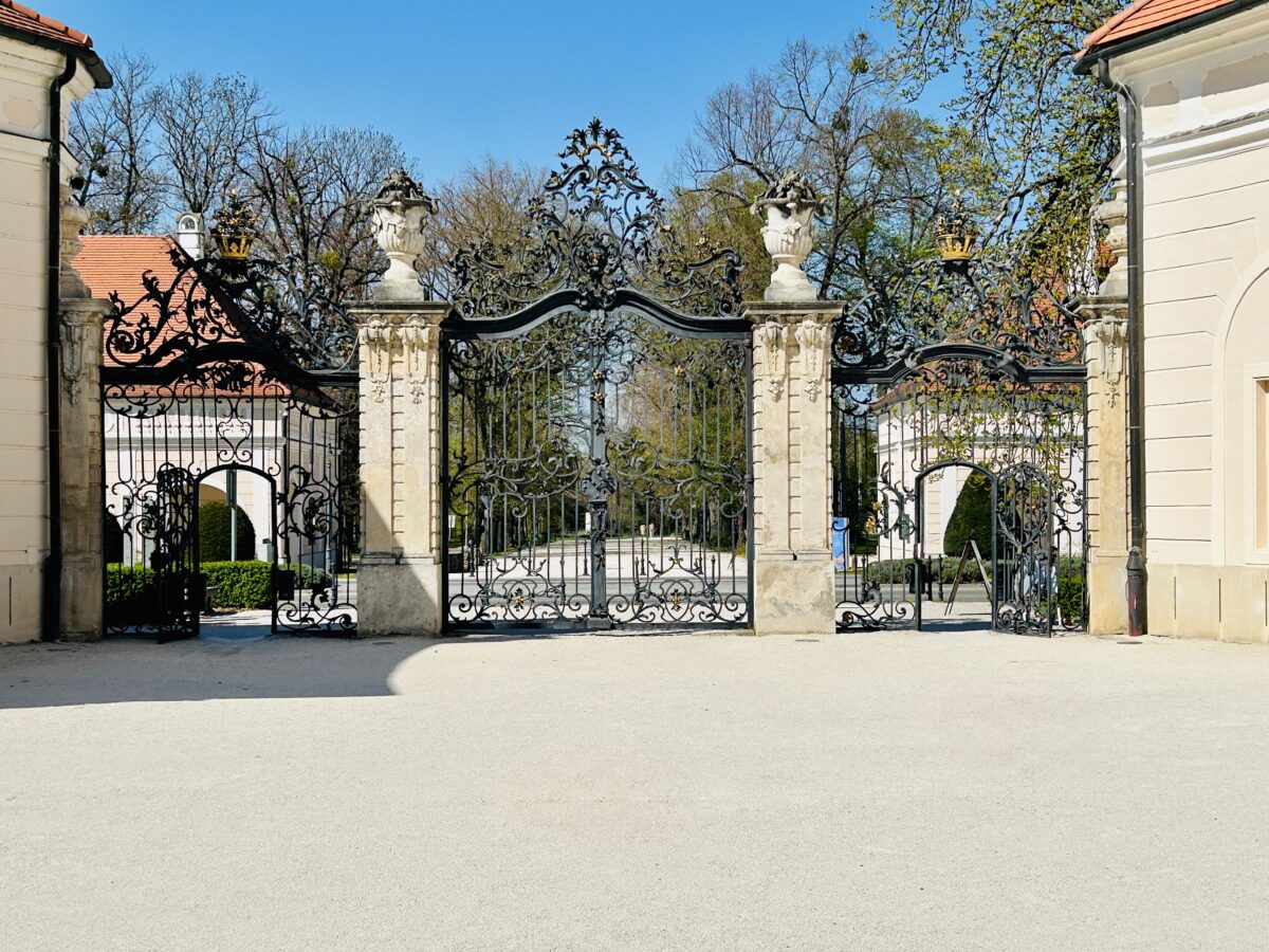The Grand Entrance to Esterházy Palace in Fertőd, Hungary