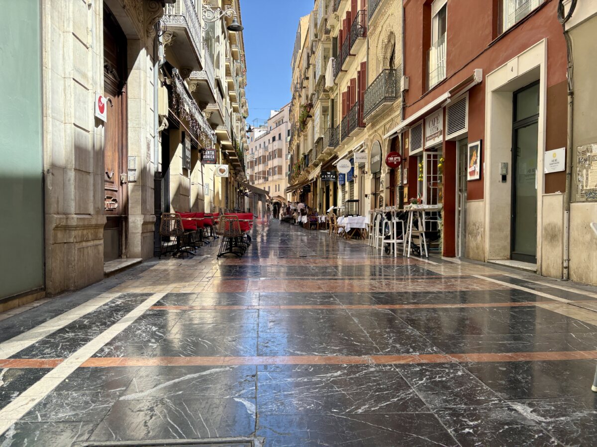 The marble streets of Málaga: Sparkling clean and surprisingly slippery